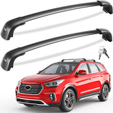 Tuyoung roof rack cross bars on Hyundai Santa Fe with flush rails for secure cargo setup.