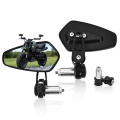 Tvitano bar end mirror with arrow-shape view enhances rear awareness