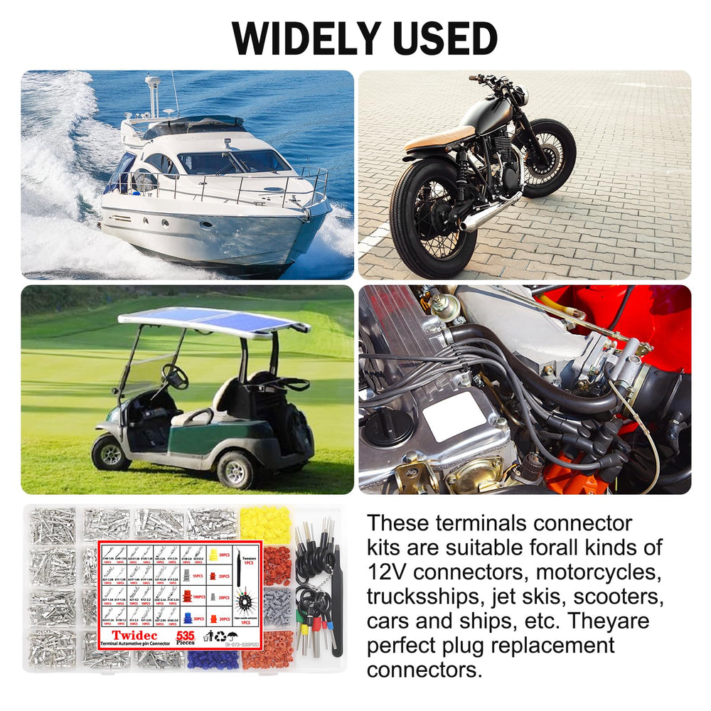 Twidec 535Pcs crimp tool enables crimping, stripping, and cutting efficiently.