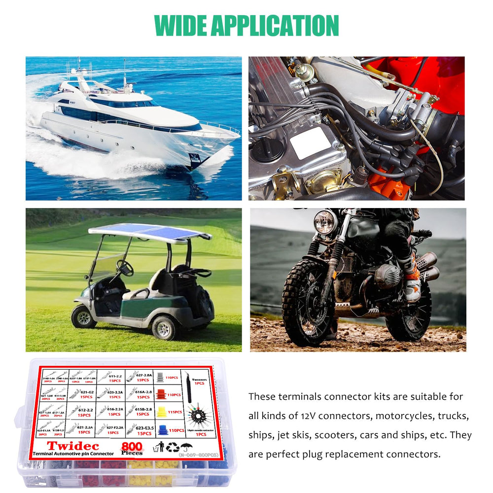 Twidec buckle design secures terminals to prevent slip during disconnection.