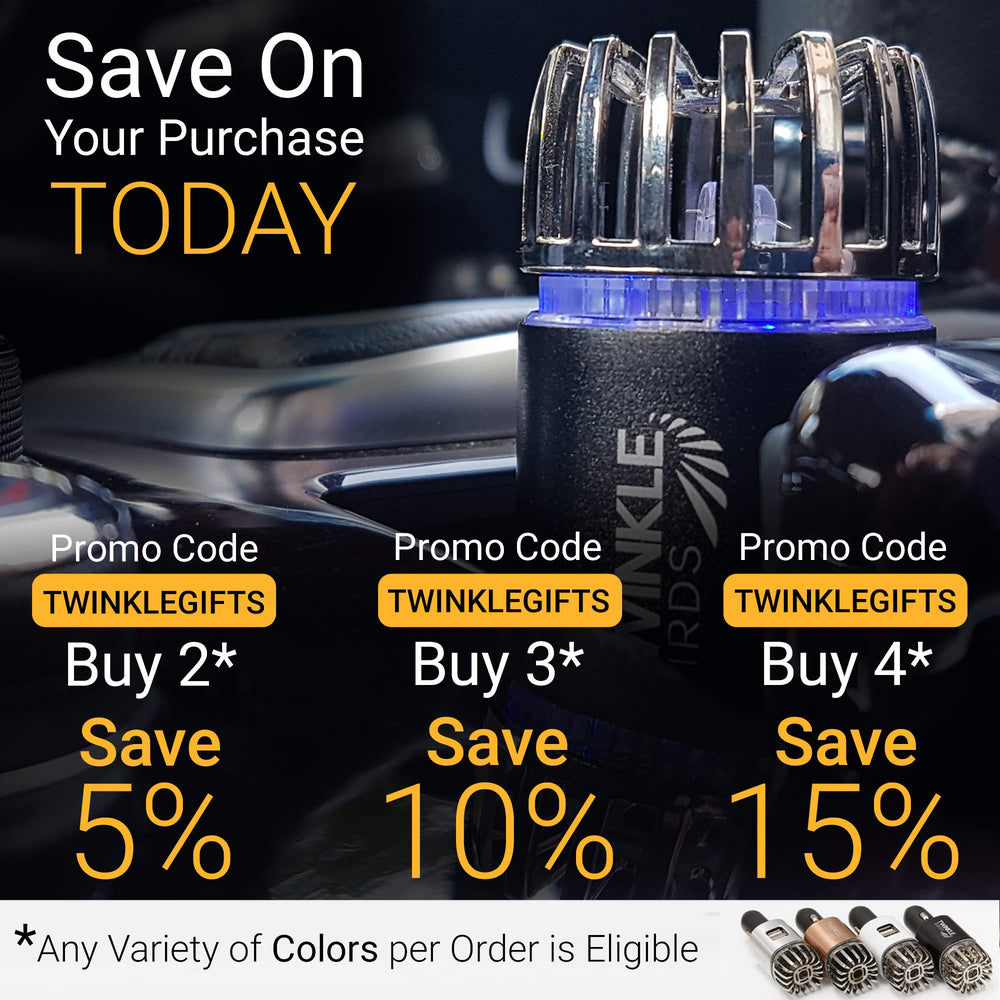 Twinkle Birds dashboard mount keeps purifier within easy reach