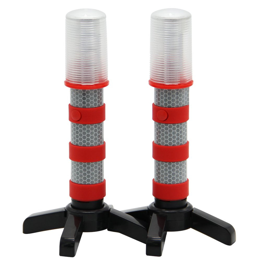Twinkle Star LED beacon with detachable stand for flexible placement along road shoulder