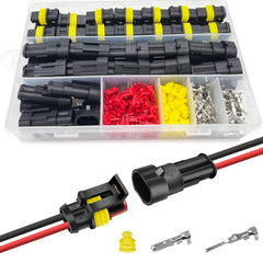 Twippo 25-kit two-pin connectors close-up with waterproof seal for reliable 12V wiring