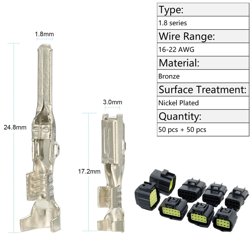 Twippo 2.8mm pin terminals close-up for heavy-duty wiring