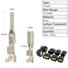 Twippo 2.8mm pin terminals close-up for heavy-duty wiring