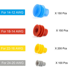 Twippo color-coded seals by gauge simplify matching 24-12 AWG connectors.