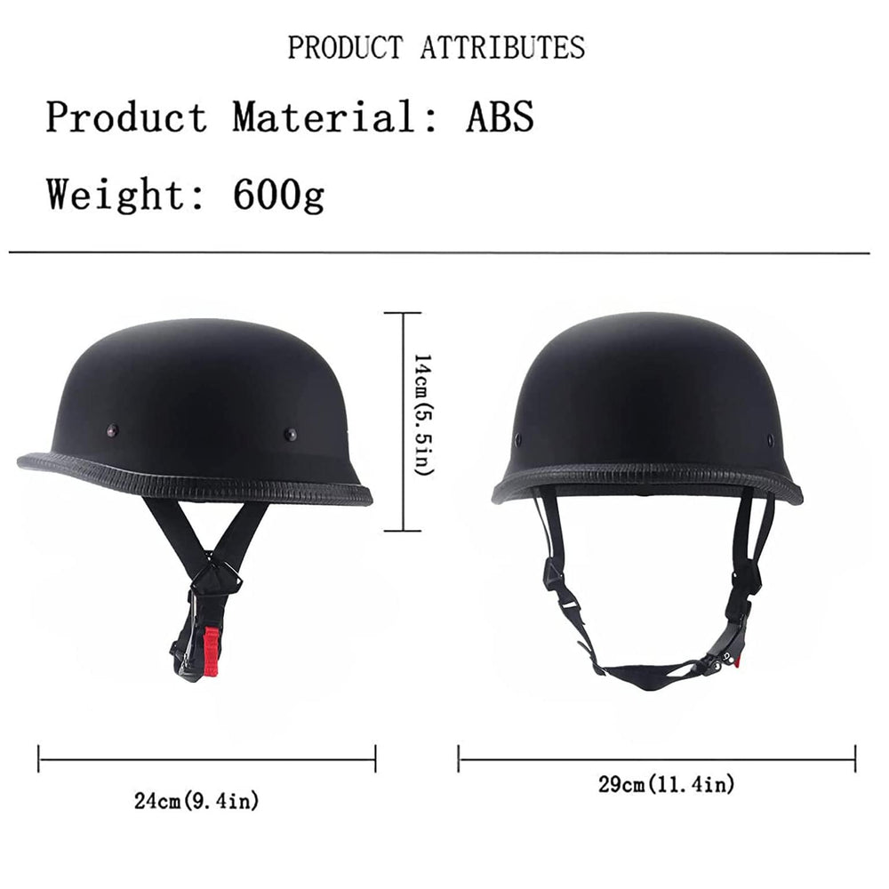 TXXFWJ German Style Half Helmet open-face side view with retro silhouette.