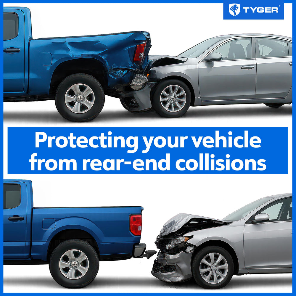 Tyger Auto Hitch Armor carbon steel tubes highlight rugged durability.