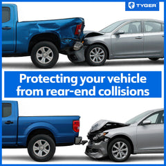 Tyger Auto Hitch Armor carbon steel tubes highlight rugged durability.
