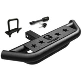 Tyger Auto Hitch Armor installation on a 2-inch receiver for easy storage access.