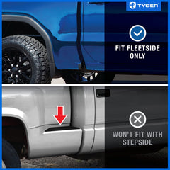 Tyger Auto T1 aluminum side rails enable secure, tool-free mounting.