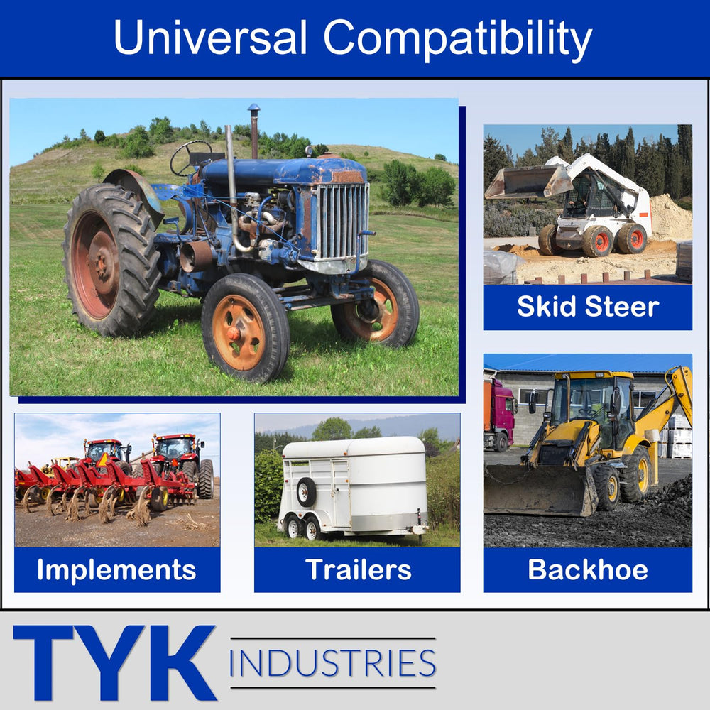 TyK Industries tire application demo on tractors and implements in field conditions.