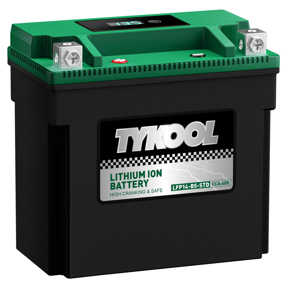 TYKOOL LFP14-BS-STD battery side view highlights slim form for balance