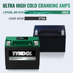 TYKOOL LFP20L-BS-STD 480CCA for strong cold starts