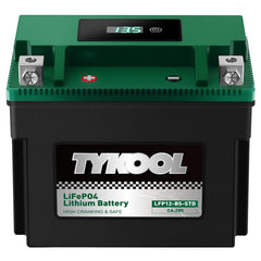 TYKOOL YTX12-BS battery installed on a motorcycle for reliable starts.