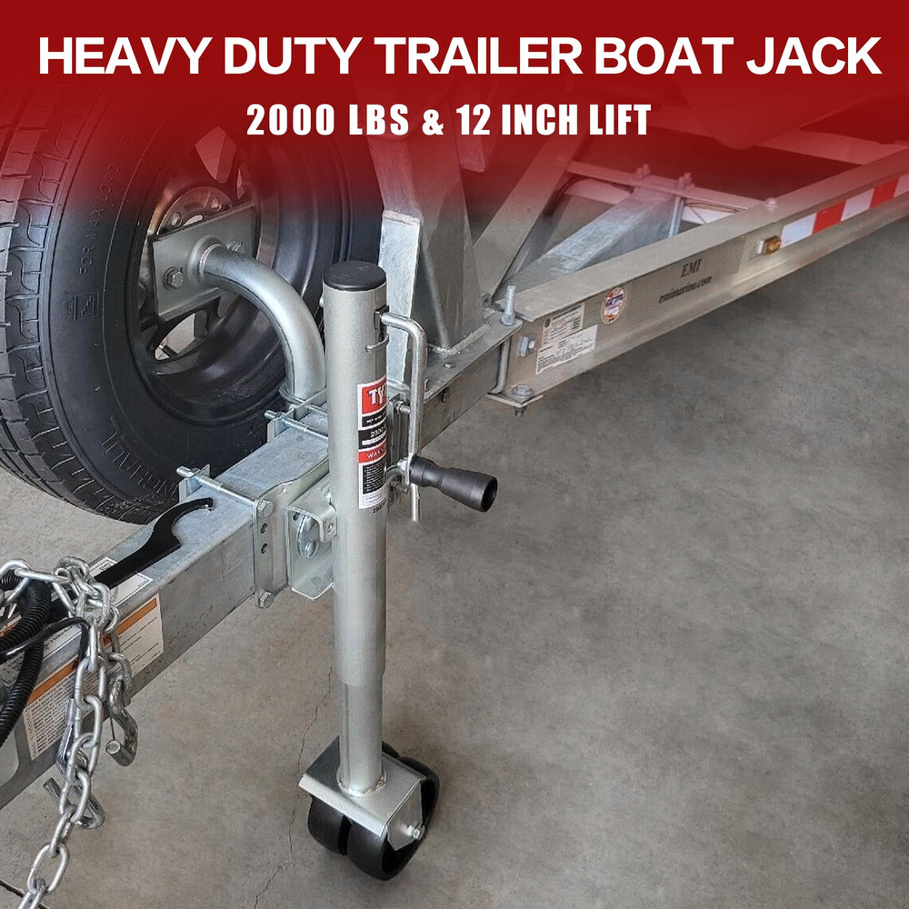 TYT 2000 lbs boat trailer jack with dual 6-inch wheels for stability