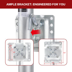 TYT 2000 lbs boat trailer jack swivel bracket for towing clearance