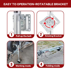 TYT 2000 lbs boat trailer jack zinc-plated finish resists corrosion
