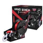 TYT 3500LB boat trailer winch front view highlighting sturdy steel body for towing