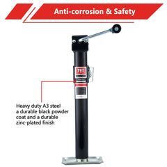TYT 5000lbs height-adjustable jack offers 15 inches of travel for versatility
