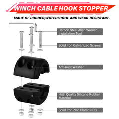 TYT rubber stopper helps manage rope end and prevent overextension.