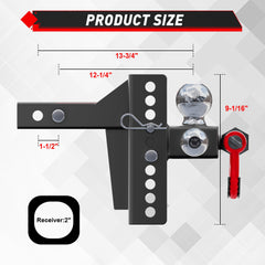 TYT tri-ball hitch height adjuster enabling level trailer alignment on lifted vehicles