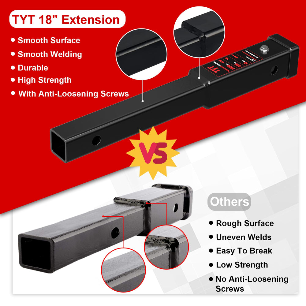 TYT two-pack hitch pins included for ready-to-use setup.