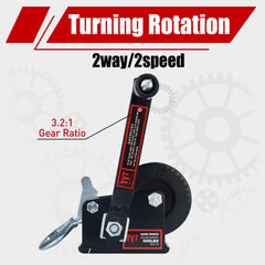 Two-way ratchet on TYT winch enables forward and backward operation