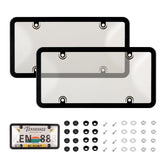 Tzuoen clear license plate cover – front view showing full visibility with protection.
