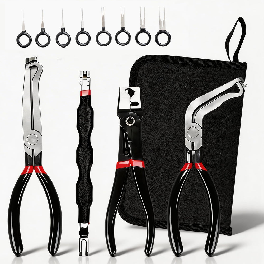 Tzuoen 8-inch hook-tip disconnect pliers ease tight engine bay connections.