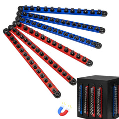 Tzuoen magnetic socket rail loaded with eighty sockets for organized storage