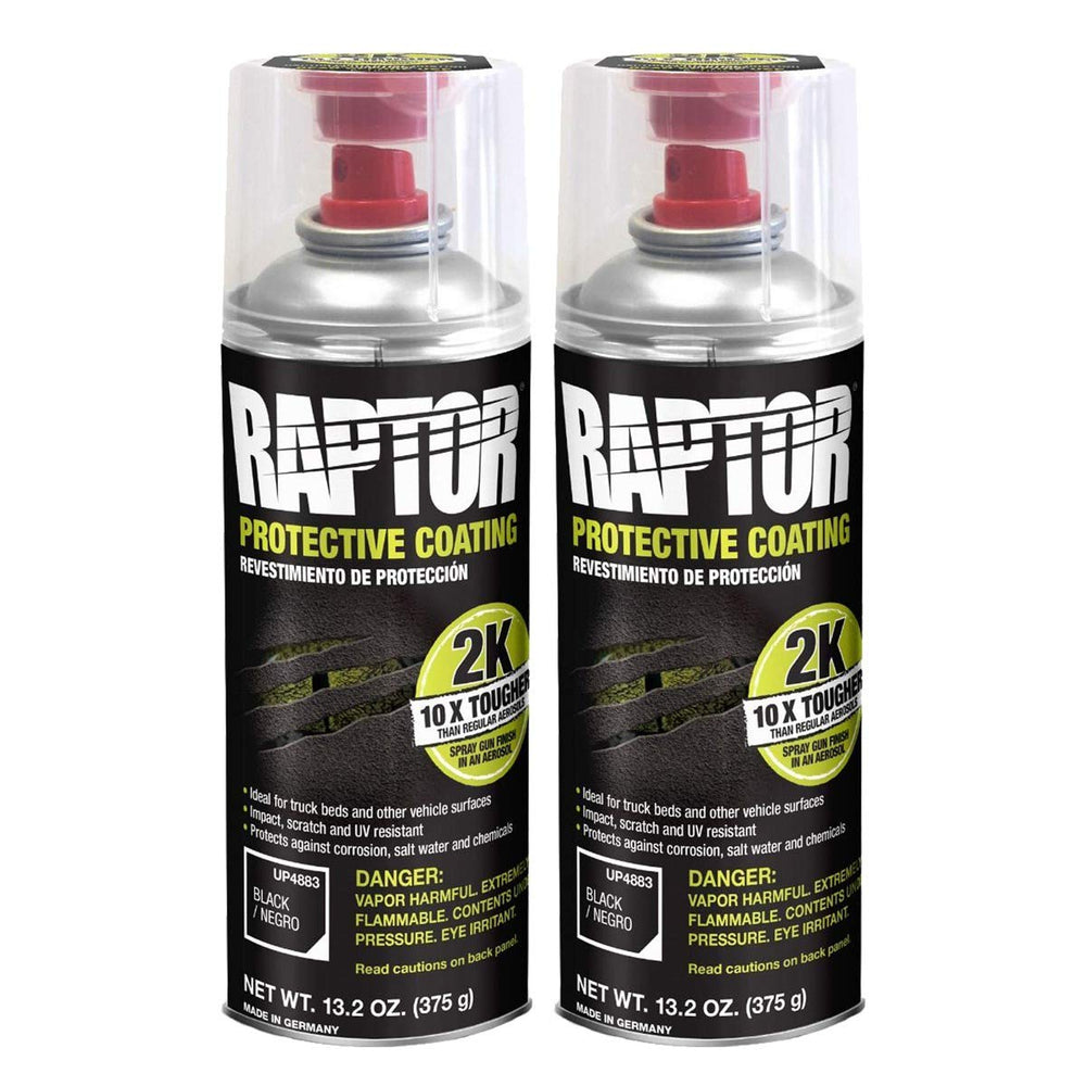 U-POL RAPTOR 2K aerosol bottle for bedliner application and quick protection