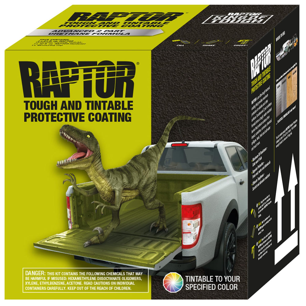 U-POL Raptor base bottles ready to mix tintable liner for durable protection.