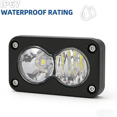 UAOPL versatile-application-headlight fits motorcycles and ATVs with matching connectors.