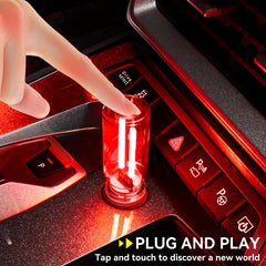 UBAPEV glass bottle night light in red glow enhances cozy desk or room.