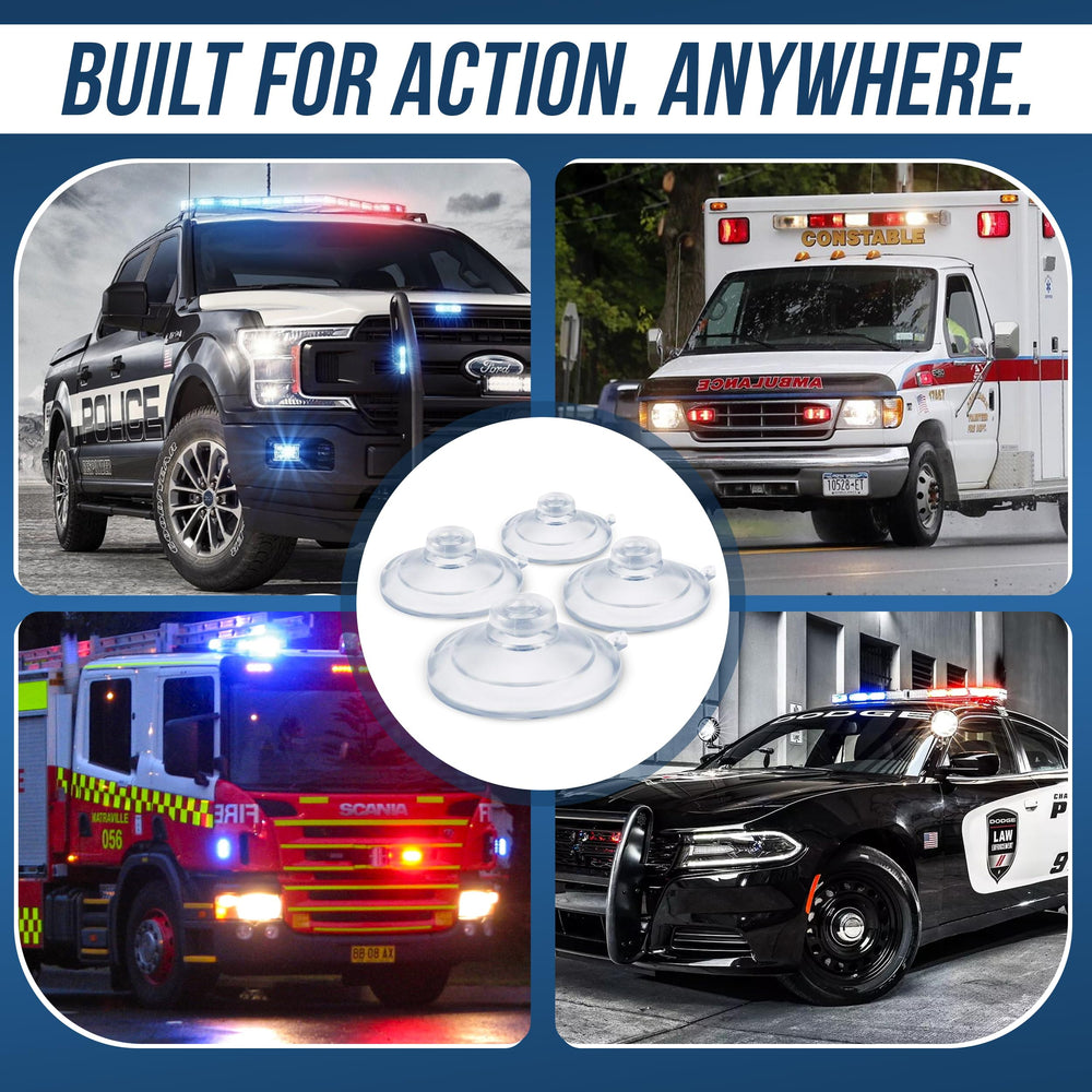 UBL dash light suction cups work with Feniex Whelen and Federal Signal