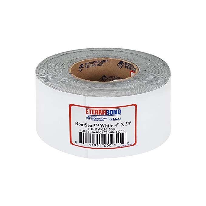 UBREW USA EternaBond RV roof sealant tape in white, provides durable weather sealing for roofs.