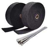 Ucreative black header wrap roll demonstrates compact heat shielding for exhaust systems