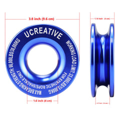 Ucreative kit includes two blue soft shackles for ATV and UTV recoveries.