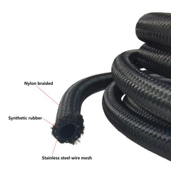 Ucreative nylon-braided fuel line assembly supports diverse fluids with high pressure resistance.
