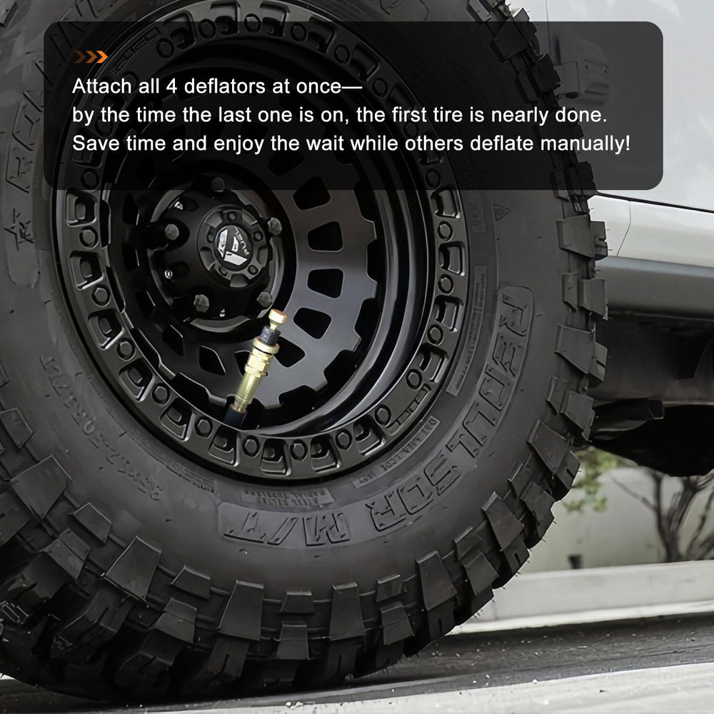 Uharbour Complete Tire Deflator Kit includes four units and a compact bag for easy transport.