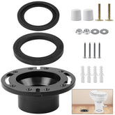 UHEGDRR RV toilet seal 3in socket flange kit close-up for a snug, leak-free seal