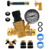UHEGDRR RV water pressure regulator kit with gauge ensures stable campground water supply.