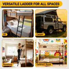 UIABOPZ bunk bed ladder powder-coated finish for durability.