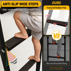 UIABOPZ bunk bed ladder installs quickly in under 10 minutes.