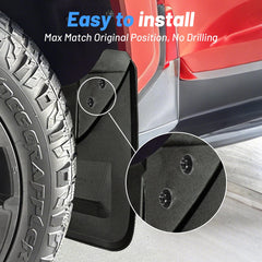 Uilffur Tacoma mud flap front right shields mud and spray during off-road trips.