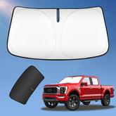 UKTOP sunshade for Ford F-150 windshield cover blocks UV rays and keeps the cabin cooler.