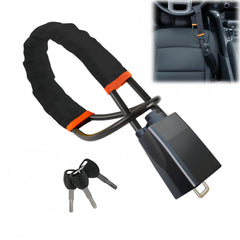 Uliche steering wheel lock with 3 keys for enhanced vehicle security.