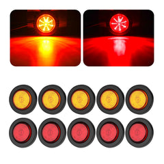 ULITECO 2-inch amber round trailer light for high visibility.