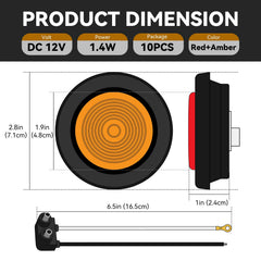 ULITECO 2-inch red round trailer light for clear signaling.